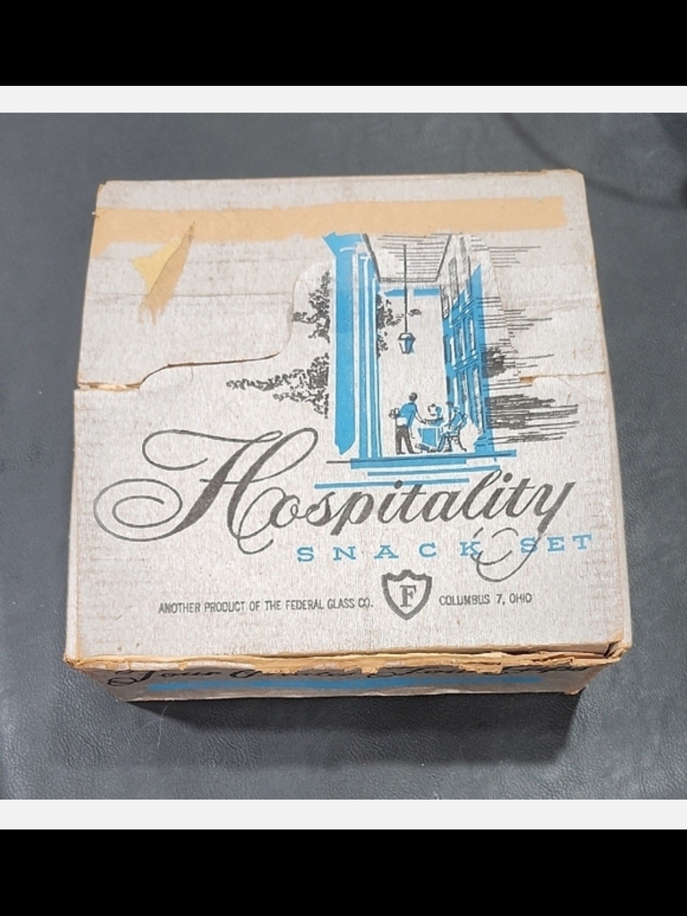 1950s FEDERAL GLASS "HOMESTEAD" SNACK SET - Picture 2 of 3